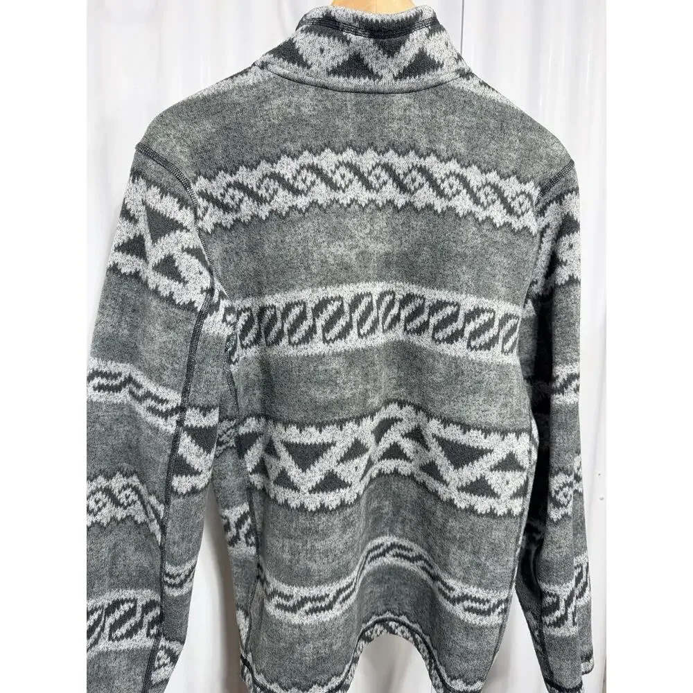 The North Face Tribal Southwest 1/4 Zip Fleece Pullover Gray Men Lg Gorpcore